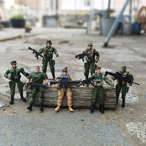 6 pièces/lot 9cm Armys Mini figurines ensemble de jeu avec armes en plastique jouet soldats de l'armée <span class=keywords><strong>Force</strong></span> hommes jouets pour enfants cadeaux soldats jouets - Product Image 6
