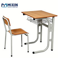 Chaise de bureau scolaire individuelle, mobilier scolaire, table en bois avec structure robuste, chaise de bureau durable pour étudiant, pour l'étude à domicile