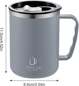 แก้วนมสแตนเลสแบบมีฝาปิด สำหรับใช้ในบ้าน/สำนักงาน/แก้วกาแฟ - Product Image 2