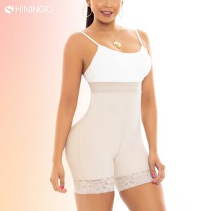 Pantaloncini in vita in pizzo semplice di fabbrica per le donne forma di Design in tinta unita che comprimono Leggings a vita alta Butt Lifter Shapewear - Product Image 3