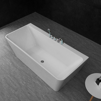Baignoire autoportante minimaliste Gurgle en acrylique avec design mural