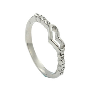 Heart Shape <b>Titanium</b> Steel <b>Ring</b> Silver Women's Fashion Jewelry Retro Pave Setting Gift 24098 - Product Image 5