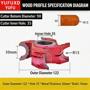 YUFU Hard Metal Positive Semi-Circular Milling Cutter-OEM Customizable Woodworking Cutting <b>Tool</b> HRC 60/55/66 for <b>Engraving</b> - Product Image 3