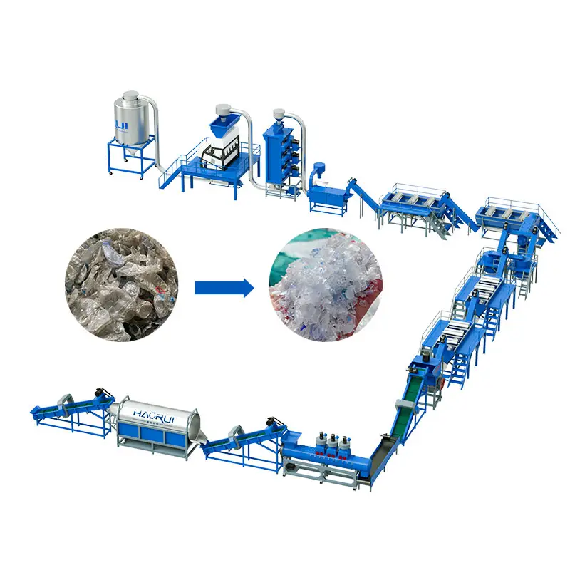बिक्री के लिए हॉट वॉशिंग टैंक प्लास्टिक रीसाइक्लिंग उत्पादन लाइन के साथ नई प्लास्टिक बोतल रीसाइक्लिंग मशीन