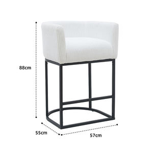 Sillas de <span class=keywords><strong>Bar</strong></span> thương mại khung kim loại màu trắng thanh phân thoải mái Truy cập Chiều cao thanh phân - Product Image 2