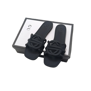 YESTEEM di lusso doppio G Designer PVC <span class=keywords><strong>sandali</strong></span> piatti da <span class=keywords><strong>donna</strong></span> traspirante estivo con plateau di gelatina pantofole con dita aperte a vista - Product Image 1