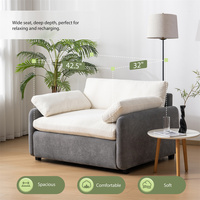 Fauteuil individuel surdimensionné, siège large et profond, fauteuil d'appoint moderne, fauteuil rembourré confortable, canapé lounge pour chambre à coucher