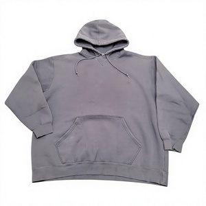 Sweat-shirt à capuche gris surdimensionné pour homme, manches régulières, couleur unie, en molleton, décontracté, pour l'automne, fabriqué sur mesure par Twin City - Product Image 1