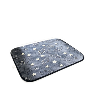 Glow In The Dark Rug Luminous <b>Non</b> <b>Slip</b> Carpet Absorbent Bathroom <b>Kitchen</b> Bedroom Door <b>Mat</b> Coral Fleece - Product Image 5