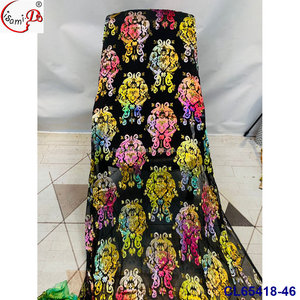 Tela de Seda de Moda con Flores Cortadas a Mano de Terciopelo Diract de 3.5 Yardas + Garbasar de 2 Yardas CL65418 - Product Image 3