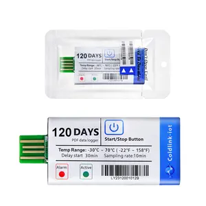 120 Multiple Days PDF Report Single Use Disposable Usb Data Logger Temperature Recorder For Fresh Cold Chain Transport