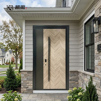 Porte en aluminium moderne simple, isolée thermiquement, certifiée NFRC, étanche et insonorisée, sur mesure pour appartement et bureau