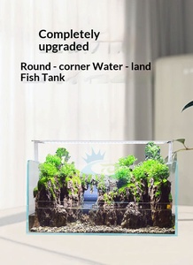 Pecera de Vidrio Ultra Blanco con Esquinas Redondeadas, Tanque Anfibio para Paludario, Acuario de Vidrio Transparente para Plantas Acuáticas - Product Image 6