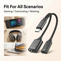 Hub USB-C 3-en-1 avec adaptateur audio 3,5 mm, charge rapide PD 60W et câble tressé pour iPhone 17, 16, 15, ordinateur portable et tablette