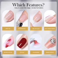 BORN PRETTY 15ml Gel Colle à Ongles Multifonction 8-en-1 Créez Votre Propre Marque pour Ongles à Presser et Extensions d'Ongles