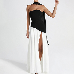 Nuovo <span class=keywords><strong>Abito</strong></span> Estivo da Cerimonia Sexy Senza Schienale e Senza Spalline, Vestito <span class=keywords><strong>Lungo</strong></span> Aderente da Sera con <span class=keywords><strong>Spacco</strong></span> Frontale per Donne - Product Image 3