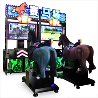 Simulateur d'équitation de course de chevaux classique d'intérieur Jeu à deux joueurs Machine à rythmes musicaux à pièces Divertissement d'amusement