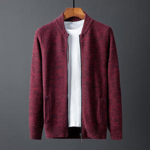 2025 फैशनेबल 100 सूती स्वेटर पुरुषों के युवा स्वेटर शरद ऋतु ऋतु ऋतु के गोल गर्दन ठोस रंग पूर्ण जिप सुरुचिपूर्ण कैंडीन - Product Image 6