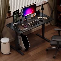 Bureau de travail électrique réglable en hauteur Wquantum, moderne et luxueux, pour bureau commercial, avec moteur unique, noir