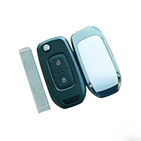 Coque de clé de voiture de haute qualité, 2 boutons, coque de clé rabattable pour Renault Megane Kwid, coque arrière blanche sans logo, vente en gros
