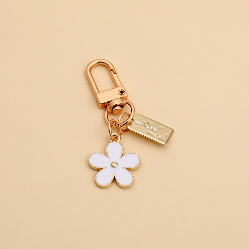 Fashion INS Style Daisy Flower Key Chain Pink White Black