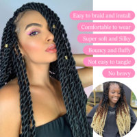 18 pouces Synthétique Crochet Cheveux Crépus Bouclés Marleybobo Brun Foncé Doux Marley Twist Tresses Cheveux pour Femme Noire