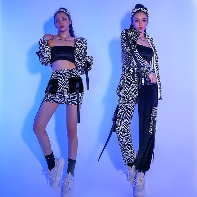 Bar DS Women's Jazz Printed Performance Costume Kits Set Nightclub Gogo Lead Dance Commercial Shows Catwalk