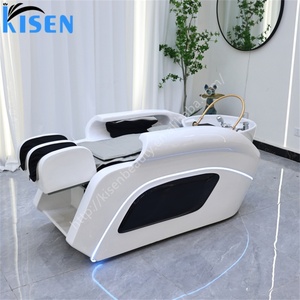 Kisen Shampoo and Massage <b>Bed</b> With Sink Barbershop Salon Japanese Head Spa Shampoo Chair Ceramic Wash Basin - Product Image 6