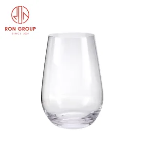 Bicchieri di vetro di cristallo all'ingrosso tazza di vetro trasparente per liquore d'acqua ad alta definizione per ristorante Catering Cafe Shop