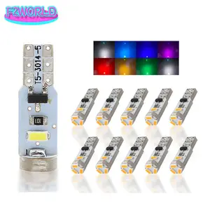 F2WORRD T5 자동차 자동 대시 보드 조명 3014 5 SMD 독서 계기판 램프 Led 슈퍼 밝은 전구 화이트 12V DC