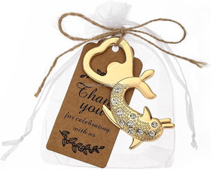 Nautical Keepsake Bottle Openers Dolphin Shaped Metal Bottle Openers for Hawaiian Summer Beach <strong>Pool</strong> Nautical <strong>Wedding</strong> Party <strong>Decor</strong> - Product Image 3