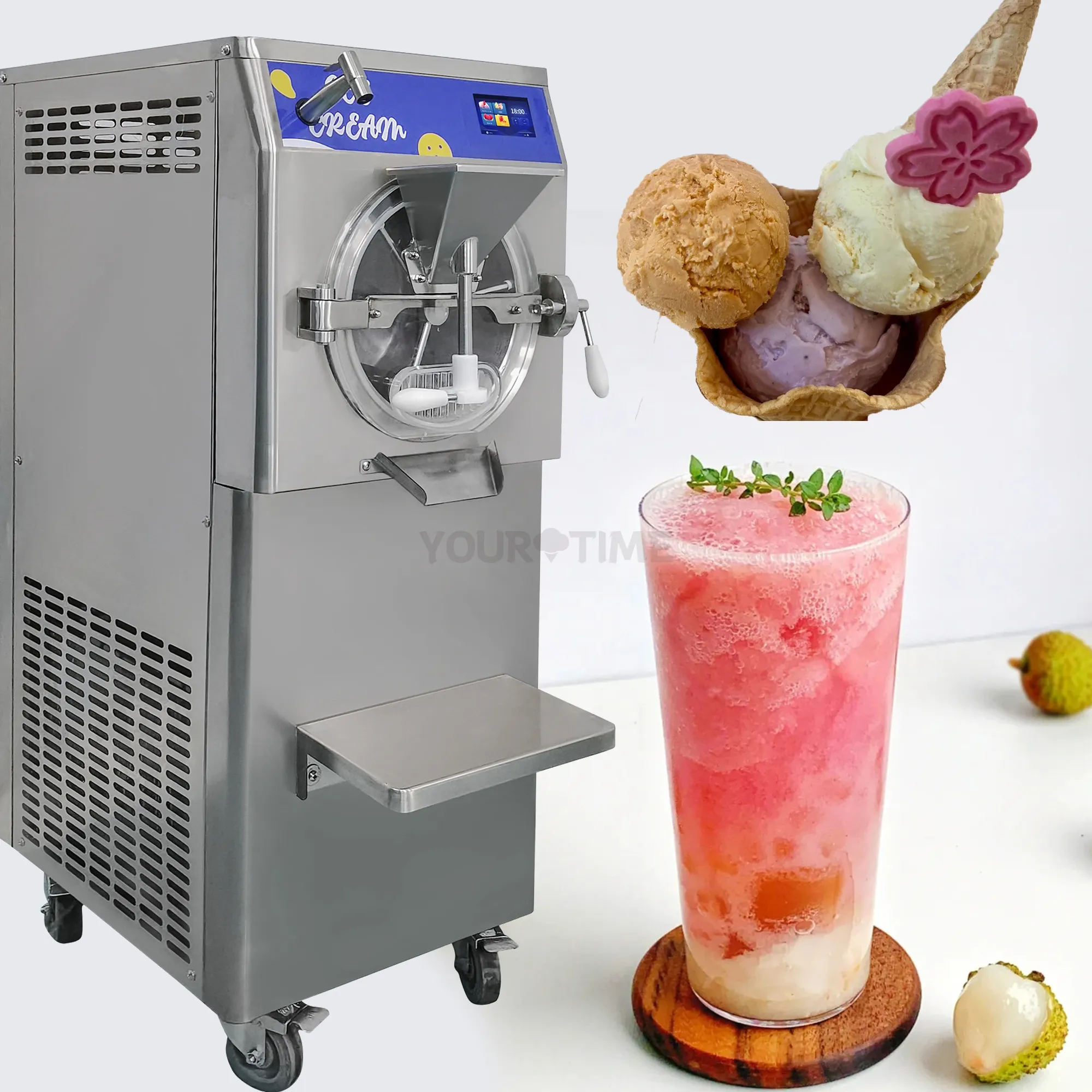 60L time 60L/H 5 fonksiyon ticari sert dondurma makineleri/Maquina de helado duro Sorbet Machine to makinesi slush makinesi