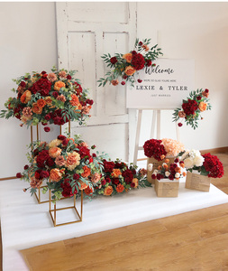 โต๊ะปรับแต่งได้สำหรับงานแต่งงานโต๊ะพวงมาลัยผ้าไหมดอกกุหลาบสีขาวตกแต่งบ้านสำหรับงานแต่งงาน - Product Image 3