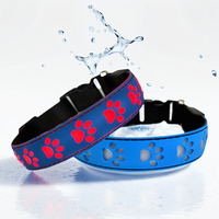 Collier pour animaux de compagnie en nylon lumineux à LED rechargeable par USB, motifs de dessins animés, rubans, haute visibilité, réglable, sécurité nocturne, confort