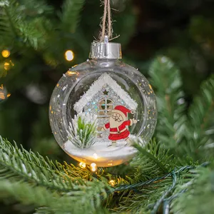 कस्टम पारदर्शी क्रिसमस गेंद उत्सव trinkets प्लास्टिक पारदर्शी क्रिसमस गेंद DIY क्रिसमस पेड़ DIY