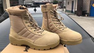 Botas Tácticas Ligeras para Desierto con Suela de PU Resistente al Aceite TSB111, Aproximadamente 1 kg por Par, Empeine de Cuero Genuino y Gamuza - Product Image 3