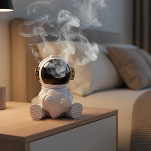 Humidificateur portable en plastique Astronaute, alimenté par USB, mini veilleuse LED, silencieux (<36dB), manuel, 0,5L, pour chambre/bureau, amusant et fonctionnel - Product Image 1