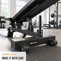 Banc de musculation pliable en cuir et fer REYK, durable, avec support réglable pour exercices de pression, entraînement de force et haltères