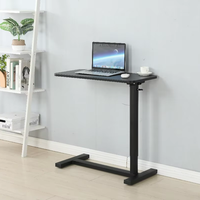 Table d'appoint de salon ADA Table d'ordinateur pneumatique pliante à hauteur réglable avec roues pour canapé