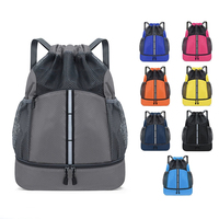 Sac à dos à cordon de serrage HOT Sports avec logo personnalisé, pour football, volley-ball, en tissu Oxford et maille, pour soccer, basketball, natation