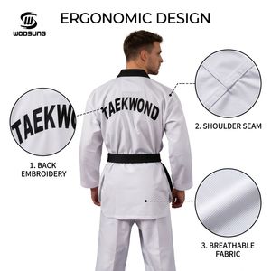 Woosung Unisex <span class=keywords><strong>WTF</strong></span> Dobok Kinder und Erwachsene Taekwondo Anzug Traditionelle Taekwondo Uniform - Product Image 6