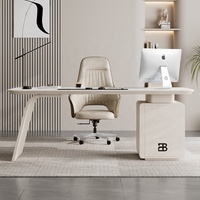Bureau moderne minimaliste italien de style crème de luxe léger pour salle d'étude à domicile