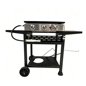 Grill portable à gaz propane coré<span class=keywords><strong>en</strong></span> moderne <span class=keywords><strong>en</strong></span> acier inoxydable de qualité supérieure avec plaque de cuisson plate, sécurité anti-flamme et 3 brûleurs - Product Image 5
