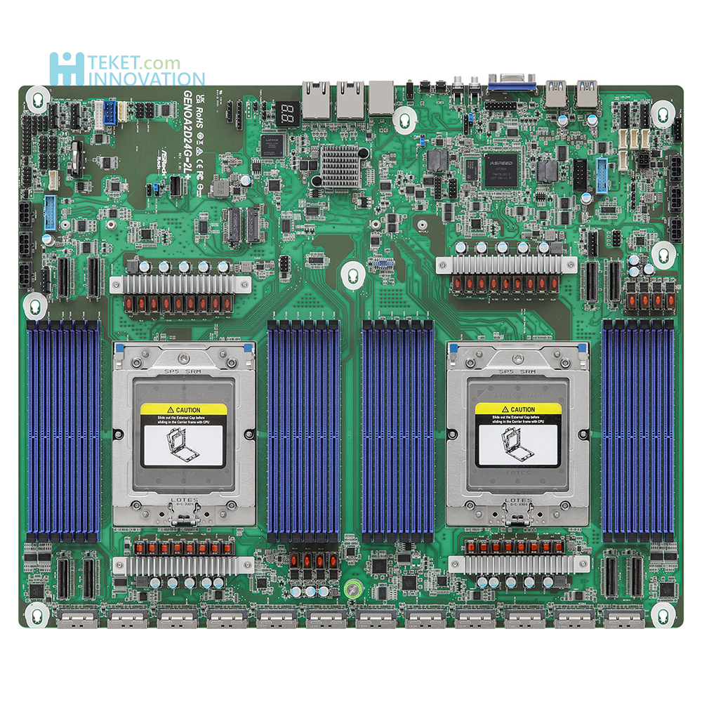 Asrock Rack Server Motherboard Dual Socket SP5 Support - Technical View
