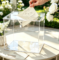 Boîte de collection verrouillable en acrylique transparent sur mesure avec serrure sécurisée, vitrine transparente pour dons, cartes, cadeaux et événements