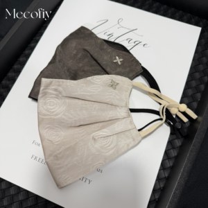 Mascarilla Protectora Solar Mecofiy Tencel Jacquard para Mujer, Cubre Rostro 3D con Pedrería, Protección Exterior, Color Champán, Negro y Gris - Product Image 2