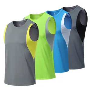 100 polyester men's tank tops breathable quick dry gym fitness shirts