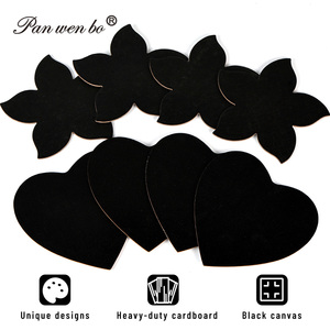 Kit de <span class=keywords><strong>peinture</strong></span> Panwenbo avec panneaux de toile DIY de forme personnalisée à dos noir <span class=keywords><strong>et</strong></span> chevalet - Product Image 3