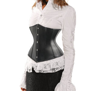 PU Leather Waist <strong>Trainer</strong> Corset <strong>Prom</strong> Fishbone Tummy Shaper Elegant Corset Dress Waist Support Femme Corset - Product Image 2