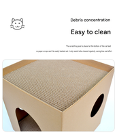 Novayapetix Maisonnette pliable écologique et sûre pour chat, cube à gratter en carton, boîte à gratter pour chaton, lit nid douillet réversible en carton ondulé